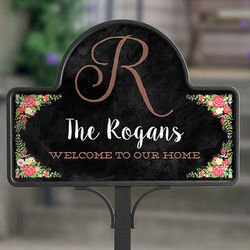 Posh Floral Welcome Personalized Yard Stake with Magnet