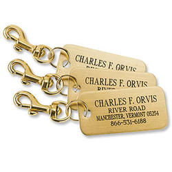 Engraved Solid Brass Luggage Tags