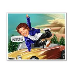License to Drive Custom Caricature Print from Photo