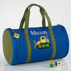 Construction Embroidered Personalized Duffel Bag