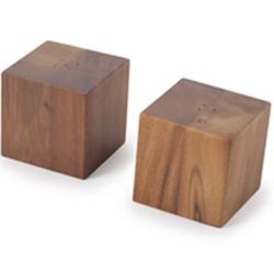 Acacia Wood Cube Salt and Pepper Shakers