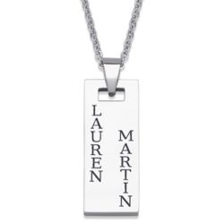 Couple's Personalized 2 Become 1 Stainless Steel Name Pendant