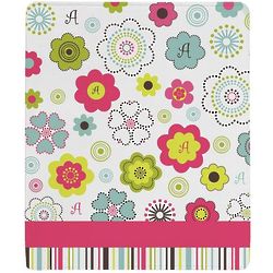 Personalized Initial Fun Flowers Throw Blanket
