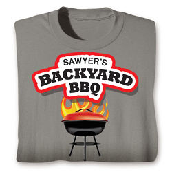 Personalized Backyard BBQ Fiery Grill T-Shirt