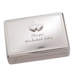 Silver Hearts Jewelry Box