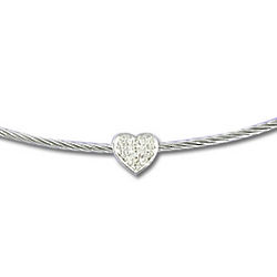 Stainless Steel Diamond Heart Necklace