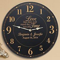 Personalized Test of Time Wedding Clock