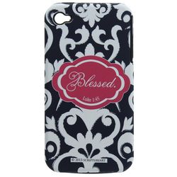 Navy and Pink Blessed iPhone Case