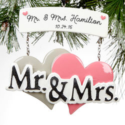 Mr. & Mrs. Wedding Plaque Personalized Ornament