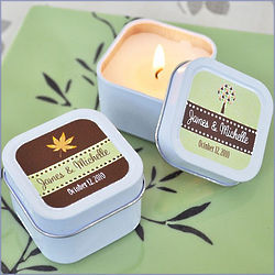 Fall for Love Personalized Candle Tins Wedding Favors