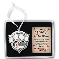 Paw Print and Photo Memorial Ornament