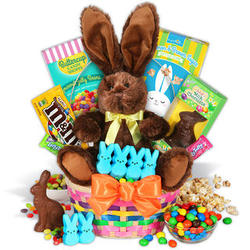 Easter Candy Gift Basket with Plush Bunny