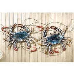 Crab and Shrimp Metal Wall Sculpture