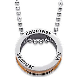Personalized Family Name 2-Tone Stainless Steel Necklace