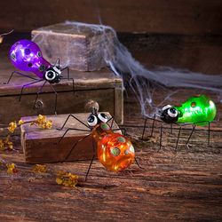 3 Colorful Lighted Spiders