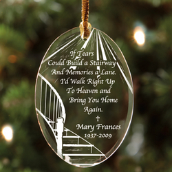 Personalized Stairway Memorial Glass Ornament