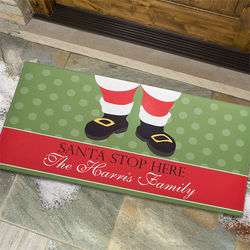 Santa Stop Here Personalized Oversized Doormat