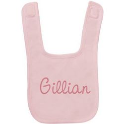 Pink Baby Bib with Name