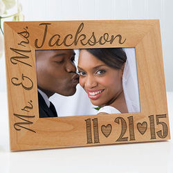 Personalized Our Wedding Date Wood Picture Frame