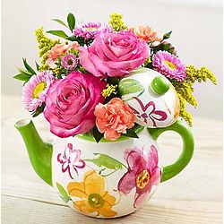 Teapot Full of Blooms Bouquet