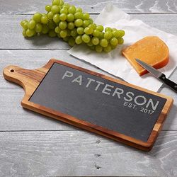 Personalized Rustic Slate and Wood Paddle Board