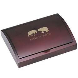 Personalized Bull and Bear Box with Writing Tool Set