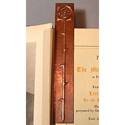Dard Hunter Rose Hammered Copper Bookmark
