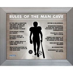 Man Cave Rules Original 11x14 Framed Sports Photograph
