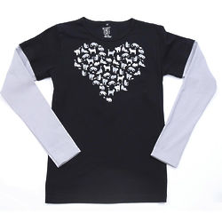 Lady's Heart of Cats Double-Up Long Sleeve T-Shirt