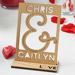 Personalized You & I Wood Cutout Plaque