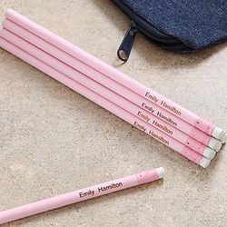 Pink Personalized Pencils