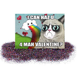 Valentine's Day Glitter Bomb and Grumpy Cat Card