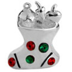 Pandora Compatible Christmas Stocking Charm Bead