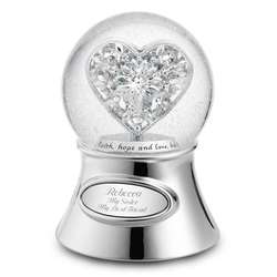 Jeweled Heart Snow Globe