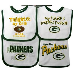 Green Bay Packers Infant Bibs and Burp Cloth Set