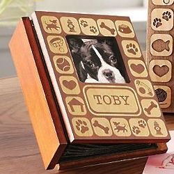 Personalized Dog Burn-Out Wood Album