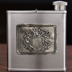 Royal Crested Flask with Cigarette Holder