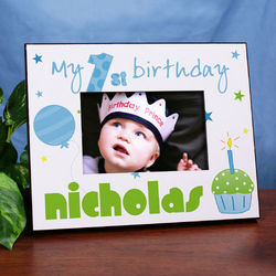 Baby Boy's 1st Birthday Printed Frame