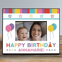 Personalized Colorful Balloons Happy Birthday Picture Frame