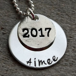 2017 Graduation Hand Stamped Necklace