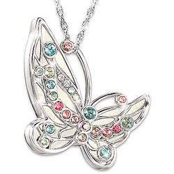 Colors of Inspiration Butterfly Necklace with Swarovski Crystals