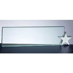 Jade Glass Nameplate with Star Holder