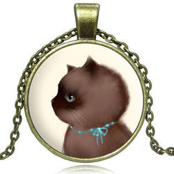 Pretty Ribbons of Blue Cat Necklace