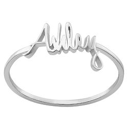 Personalized Script Name Sterling Silver Petite Ring