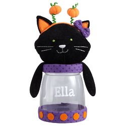 Personalized Halloween Friends Plush Cat Treat Jar