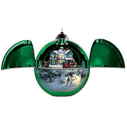 Thomas Kinkade Secluded Holiday Musical Motion Ornament