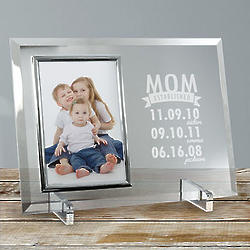 Engraved Mom Established Glass Frame