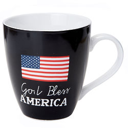 God Bless America Falg Mug in Black