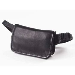 Wallet and Passport Holder Waist Pack in Black Vachetta Leather