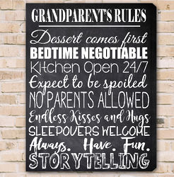Grandparent's Rules Canvas Print